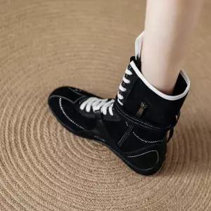 원더맨 여친 빈티지 가을 데일리룩 신발 플랫워커 세무 워커 슬림 마이야르 부츠 소프트 미들 단화 KUK3