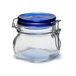 [셀러에이드]피도500ml 밀폐 유리용기 블루 공병