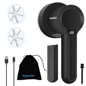 슈퍼 린트 전기 패브릭 면도기 정전기 브러시, LED 디스플레이, 3단 속도, 충전식 스웨터 면도기로 의류, 소파, 가구, 블랙의 충전재를 제거합니다