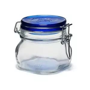 피도500ml 밀폐 유리용기 블루 공병