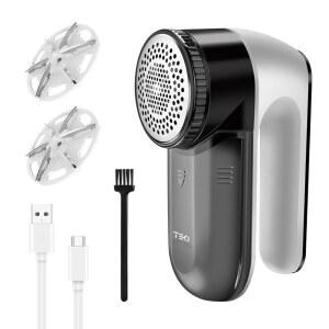 패브릭 면도기, 보푸라기 제거기 충전식 스웨터 디퍼저 면도기로 옷, 소파, 가구, 퍼즈 제거기(잎날 6개, 추가 칼날 2개)를 제거합니다