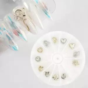 [에스에스_62]리본 셀프파츠 플라워 지르콘파츠12p세트