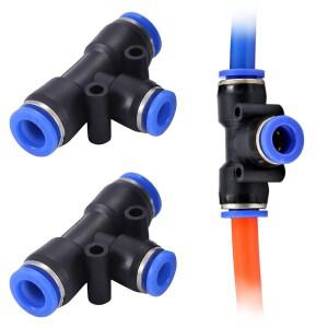 10Pcs PE 3 웨이 T 형 공압 피팅 튜브 커넥터 퀵 커플 링 4mm 6mm 8mm 10mm