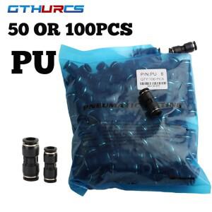 50or100pcs  PU 4MM 6MM 8MM 10MM 공압 공기 피팅 파란색 스트레이트 커넥터보다 우수