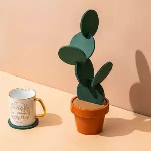 선인장 EVA 티 코스터 컵받침 세트 잔받침 인테리어소품 찻잔 받침대 찻대 대세트 디자인