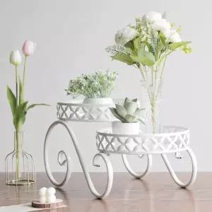 [셀러에이드]앤틱 철제 화분 받침대 노블레스 너우 2단 화분대