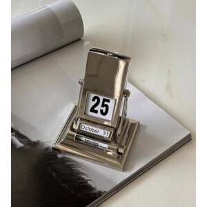 스테인리스 퇴사선물 만년달력 레트로 실버 스텐 만년 모던