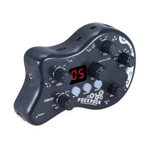 서미나 기타 디스토션 페달 지연 휴대용 멀티 이펙트 프로세서 15 40 드럼 리듬 튜닝 전원 어댑터(그레이) 기능