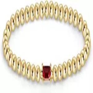 여성용 무료 새 탄생석 구슬 팔찌 14K 골드 도금 신축성 저자극 방수 트렌디한 스태커블 생일 크리스마스