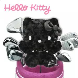 헬로키티 골프 헤드커버 블랙 페어웨이우드용 드로우 코드 포함 KTHF002