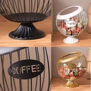 철재 캡슐커피 보관함 간식 수납 바구니