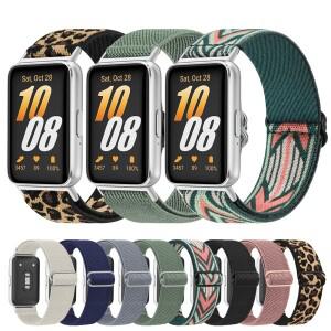 갤럭시 핏 3 용 탄성 나일론 밴드 스트랩, 스포츠 시계 조정 가능한 손목