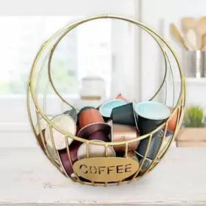 SSZ 인테리어용 핸들형 캡슐커피 보관 바구니 골드 탕비실 간식 다이닝룸
