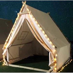 글램핑 텐트 캠핑장 튜브 2M 파고라 유리문 인디언