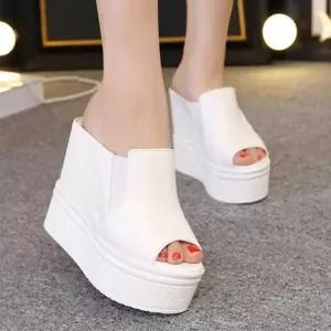 15CM 웨딩슈즈 통굽 신부 구두 웨딩 키높이 슬리퍼