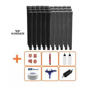 위너 WTS 360 50g 라운드 블랙 그레이 30개 골프 그립 드라이버 아이언 셀프 교체