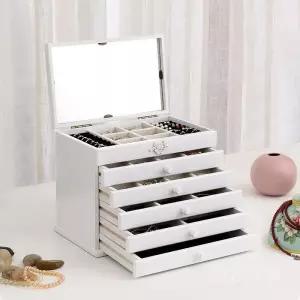 원목보석함 주얼리 보석 6단 귀걸이 서랍형 악세사리함 빈티지 보관함 반지 보석함 목걸이 악세사리