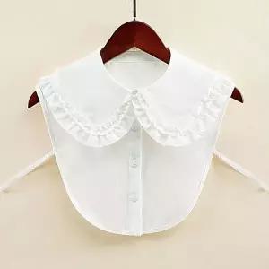 [셀러에이드]이중 프릴 빅 페이크 카라 넥케이프 이너카라 빅카라