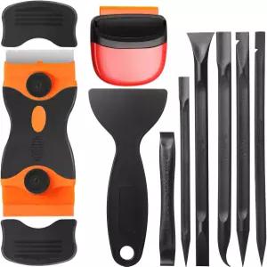 Tallew 9개 플라스틱 스크래퍼 도구 스티커 면도날 픽 비 스크래치 창문 바닥 라벨 제거 페인트 청소용