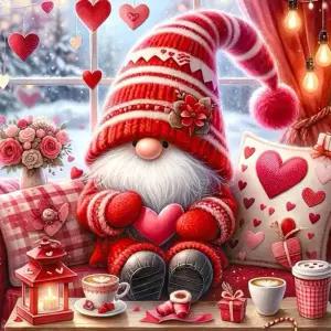 초보자를 위한 발렌타인데이 스탬프 크로스 스티치 키트 놈 니들포인트 자수 11CT 치수 카운트 사랑 꽃