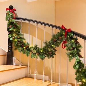 9피트 크리스마스 맨틀, 가든 파이어플레이스 - 실내 테이블, 캐롤라이 장식 야외 장식용