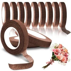 꽃다발 줄기 포장용 Max Shape 12롤 1/2 30 야드 플로럴 테이프 꽃꽂이 공예 프로젝트용 녹색 커사지 웨딩
