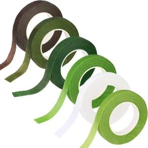 SOCNITC 6롤 플로럴 테이프 180야드 그린 플라워 꽃다발 줄기 랩 꽃꽂이 공예 프로젝트 코사지 웨딩 부케