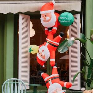 산타에어벌룬 벽타는산타 카페 크리스마스 인형 장식 풍선 담장넘는산타 2M 출입구