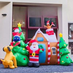 크리스마스 대형 풍선 입구 인테리어 매장꾸미기 야외용 에어 공기인형 산타 트리