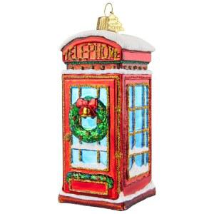 HZYC 전화 손으로 트리 크리스마스 부스 부풀린 유리 런던 컬렉션 피규어 장식, 감시자