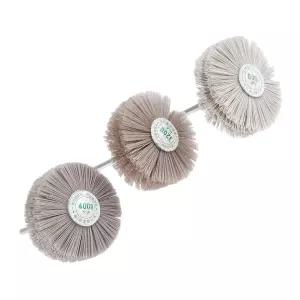 Mtsooning 3PCS 나일론 연마 휠 브러시 필라멘트 320 400 600 연삭 헤드 녹 제거 부식 및 도장을 위한 6mm