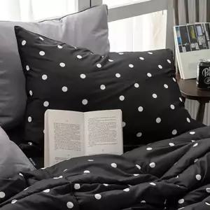 해피니 베개커버 도트 세미마이크로 베개 50x70 (블랙) (베개솜 별매)