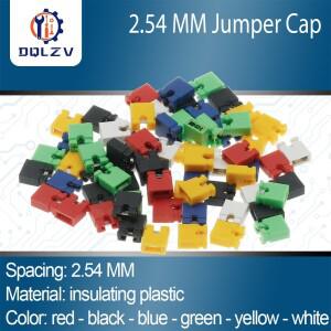 100 개 2.54mm 점퍼 캡 핀 헤더 블록 커넥터 회로 기판 간격