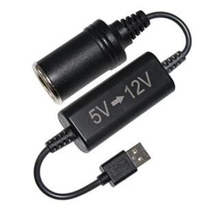 유선 자동 부스트 컨버터 어댑터  5V USB 포트  12V 담배 라이터 소켓  전원 코드 변압기 케이블 공급 장치