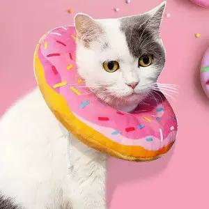 애견 L 강아지고양이 핑크 강아지넥 카라 쿠션 강아지목 견목