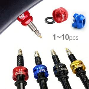 1~10개 자전거 프레스타 밸브 너트 MTB 로드 바이크 림 튜브리스 타이어 초경량 알루미늄 락 스크류 캡 사