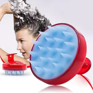 핸디 마사지기 레드 실리콘 두피용 시원한지 브러쉬 러시 샴푸 욕실용품 목욕 관리 관리기