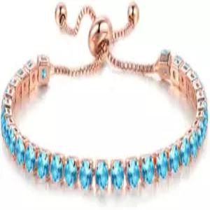 테니스 체인 라인스톤 비즈 슬라이더 팔찌 14K 골드 실버 도금 조절 가능한 크리스탈 시드 여성 결혼식