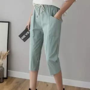7부바지 7부 빅사이즈 창고 밴딩 예쁜 코튼린넨 여름 면바지