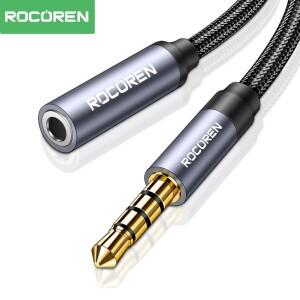 Rocoren AUX 케이블 3.5mm 잭 남성-여성 오디오 확장 스피커 변환기 휴대폰 헤드폰 노트북 태블릿 어댑터