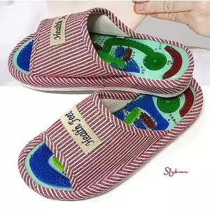 지압슬리퍼 실내 실내화 여성 건강 사무실 발지압 줄무늬 스트라이프 남성 쿠션fjt816