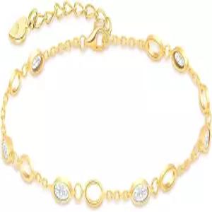 RIVIKO 여성용 탄생석 팔찌 925 스털링 실버 골드 도금 앙증맞은 여성 참 링크 조절 가능한 기념일 주얼리