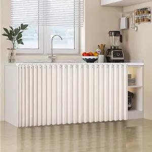 수납장 접이식 커튼 가림막 싱크대 하부장 팬트리 주방 레일 폴딩 수납함