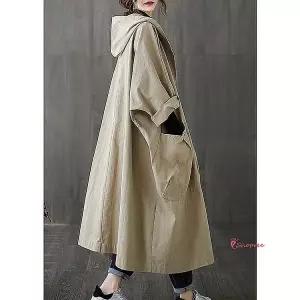 롱야상 여성 여자 점퍼 후드 빅사이즈 코디 간절기 롱점퍼 아우터 롱후드ijk955