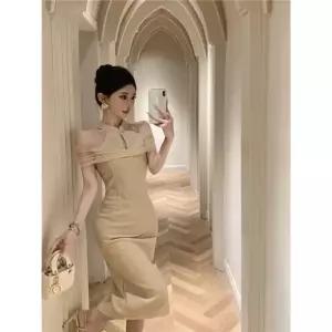 포뇨 원피스 망사 여성치파오 뒤 트임 OPH1