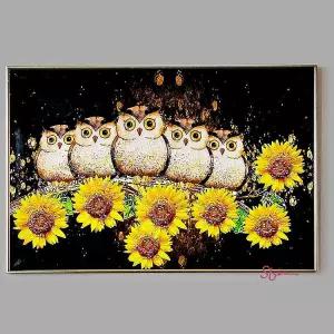액자그림 인테리어 거실 풍수지리 부엉이 해바라기 돈들어오는 개업선물 가게오픈선물 식당 이사xco640