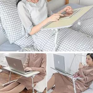 좌식책상 접이식 낮은 컴퓨터 앉은 뱅이 공부 높은 각도 조절 노트북 높이 트레이 침대 테이블 폴딩 베드lm