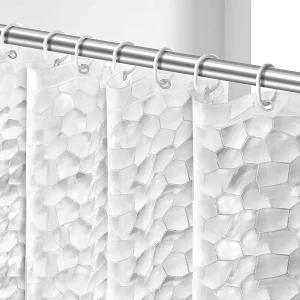 OTraki 샤워 커튼 클리어 라이너 72 x 78 욕실 긴 투명 3D 워터 큐브 목욕 방수 12 그로밋 후크가 있는