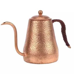 순동 주전자 고품질 500ml 커피포트 드립포트 가죽손잡이 수공예 핸드드립