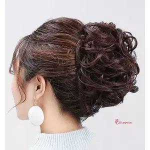 똥머리가발 올림 부분 파마 집게핀 집게 업스타일 웨이브 헤어 피스mno279